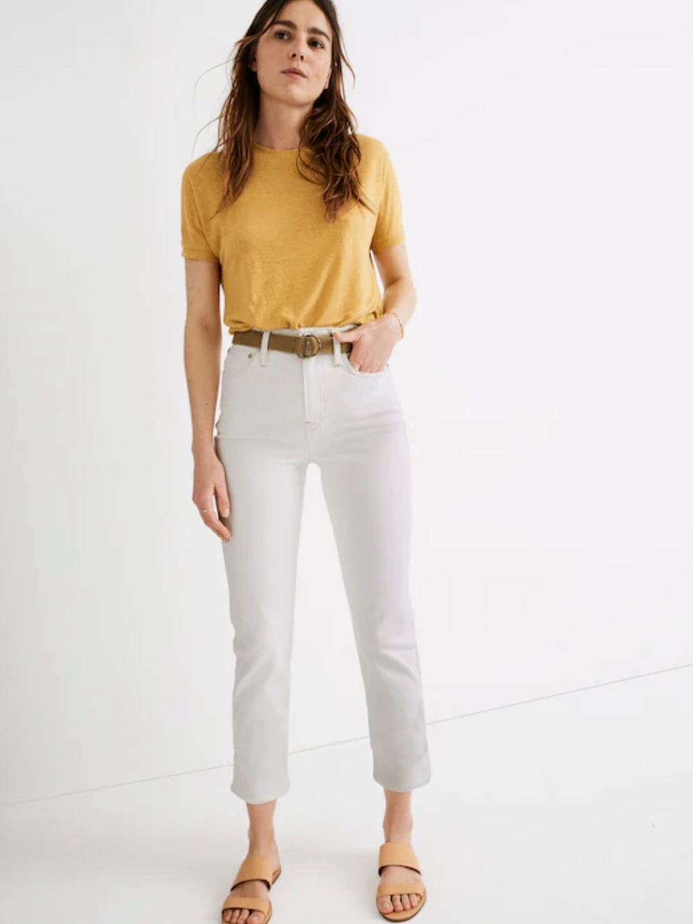 Women’s High-Rise Straight Jeans in Tile White